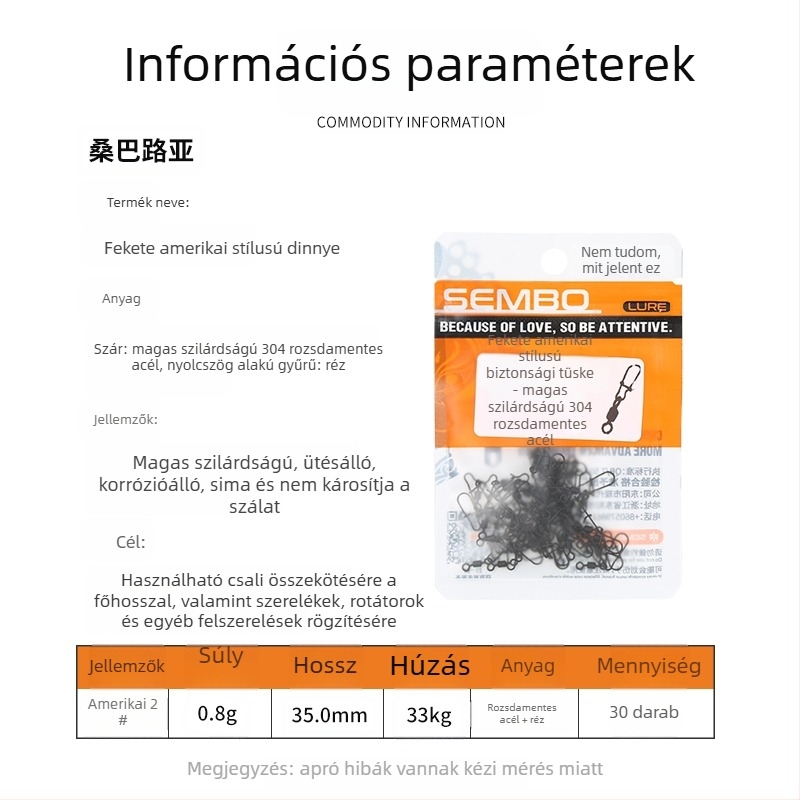 Vasból készült megerősített egycsatlakozós gyorskioldó horgászcsatlakozó (Model F98HSM56HJMH99)