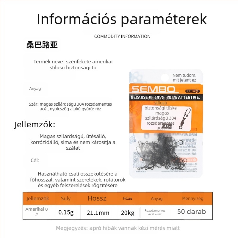Vasból készült megerősített egycsatlakozós gyorskioldó horgászcsatlakozó (Model F98HSM56HJMH99)