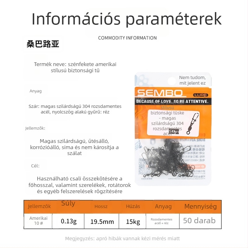 Vasból készült megerősített egycsatlakozós gyorskioldó horgászcsatlakozó (Model F98HSM56HJMH99)