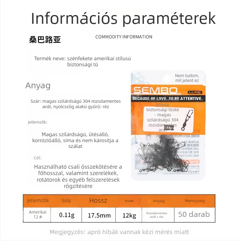 Vasból készült megerősített egycsatlakozós gyorskioldó horgászcsatlakozó (Model F98HSM56HJMH99)