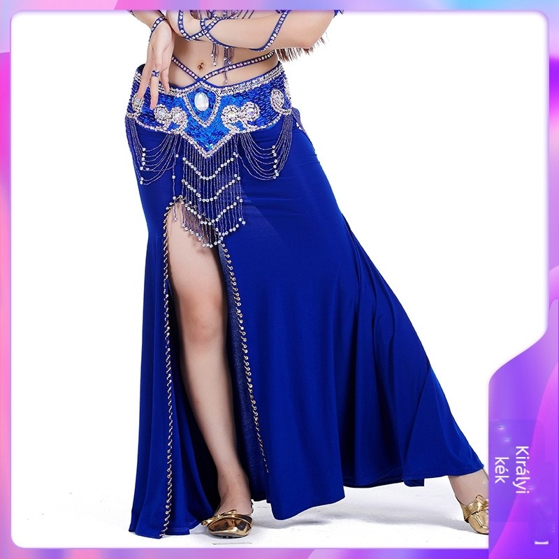 Gyöngyös hímzésű hastánc szoknya, Crystal Cotton anyag, 100% poliészter, felnőtt nőknek