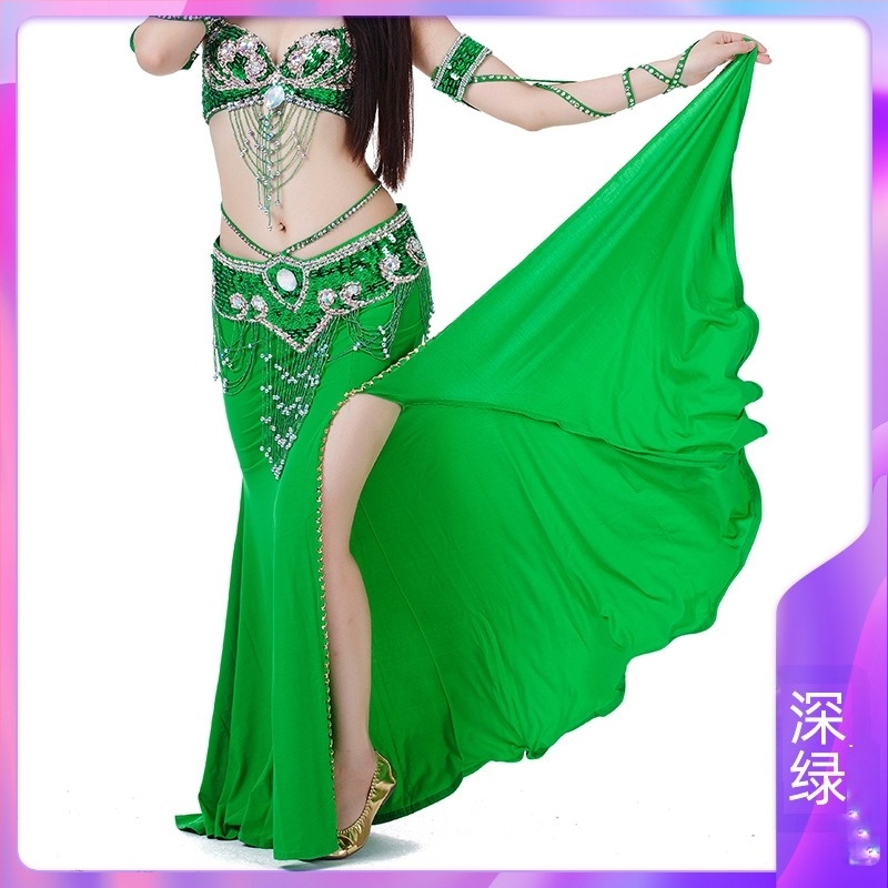 Gyöngyös hímzésű hastánc szoknya, Crystal Cotton anyag, 100% poliészter, felnőtt nőknek