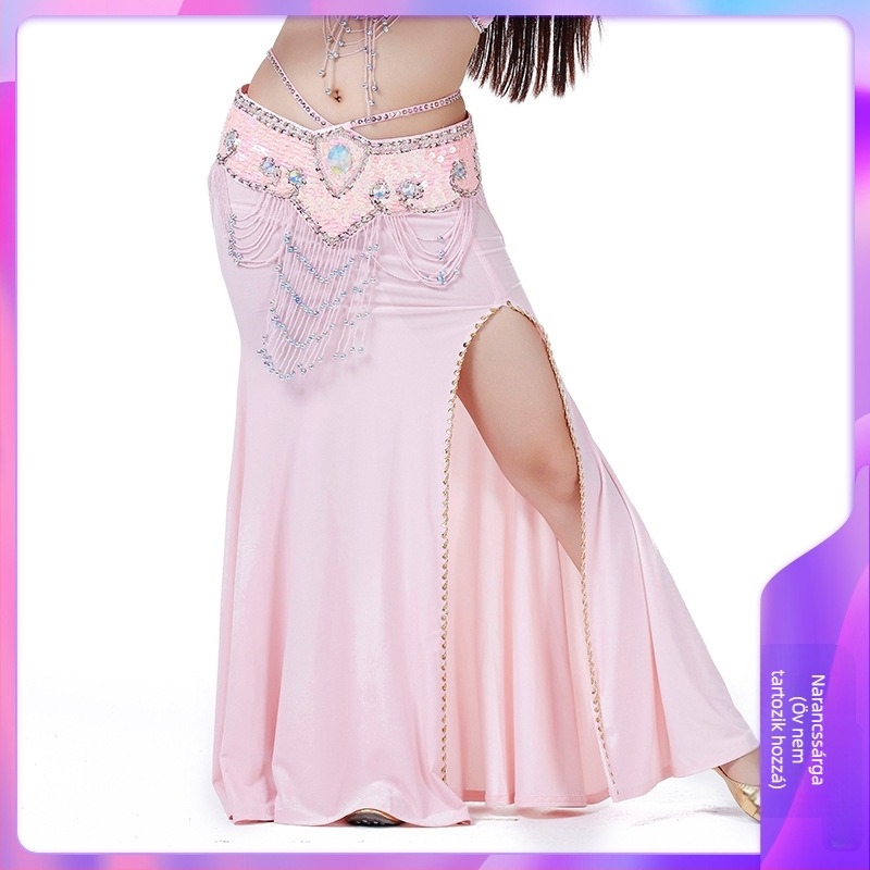 Gyöngyös hímzésű hastánc szoknya, Crystal Cotton anyag, 100% poliészter, felnőtt nőknek