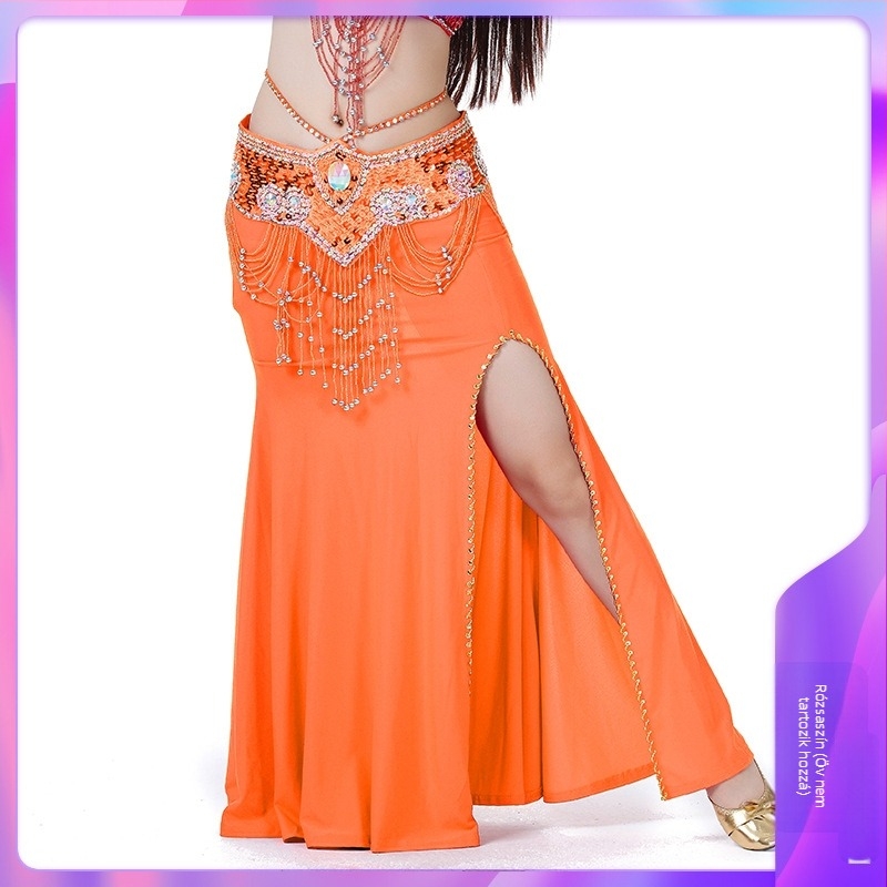 Gyöngyös hímzésű hastánc szoknya, Crystal Cotton anyag, 100% poliészter, felnőtt nőknek