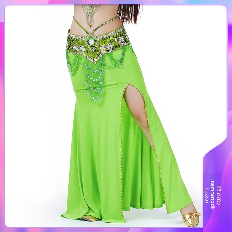 Gyöngyös hímzésű hastánc szoknya, Crystal Cotton anyag, 100% poliészter, felnőtt nőknek