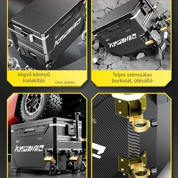 Horgász doboz – teljes készlet, multifunkcionális kerekekkel, PP anyag, kapacitás <9 L