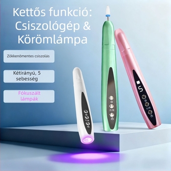 Hordozható 2 az 1-ben körömdíszítő lámpával – elektromos körömcsiszoló és holt bőr eltávolító (Modell 8816, Eredet: Zhejiang, Márka: Mások, Hazai Márka)