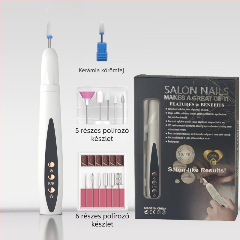 Hordozható 2 az 1-ben körömdíszítő lámpával – elektromos körömcsiszoló és holt bőr eltávolító (Modell 8816, Eredet: Zhejiang, Márka: Mások, Hazai Márka)