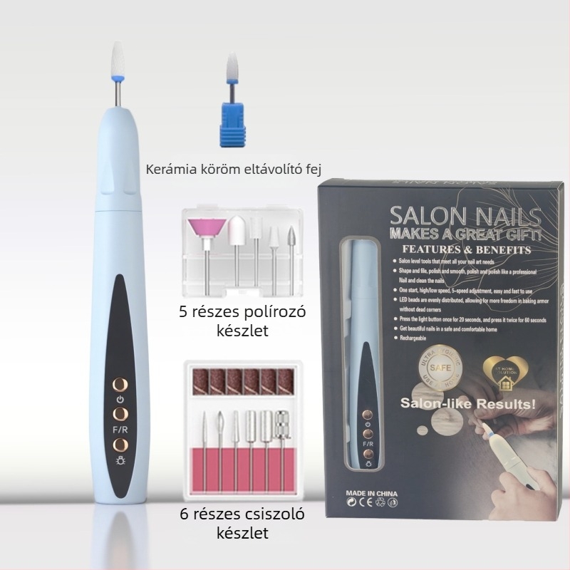 Hordozható 2 az 1-ben körömdíszítő lámpával – elektromos körömcsiszoló és holt bőr eltávolító (Modell 8816, Eredet: Zhejiang, Márka: Mások, Hazai Márka)