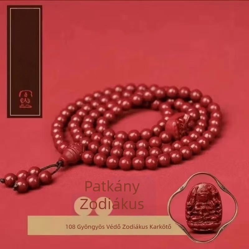 Cinnabar gravírozott karkötő – uniszex, eredeti dizájn, állatöv motívum