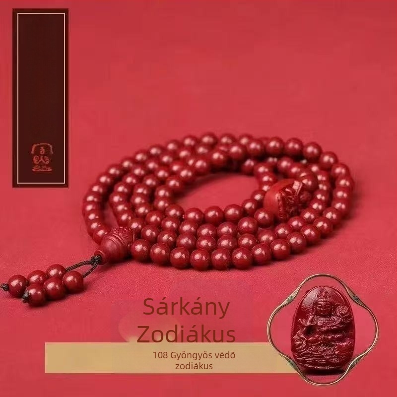 Cinnabar gravírozott karkötő – uniszex, eredeti dizájn, állatöv motívum