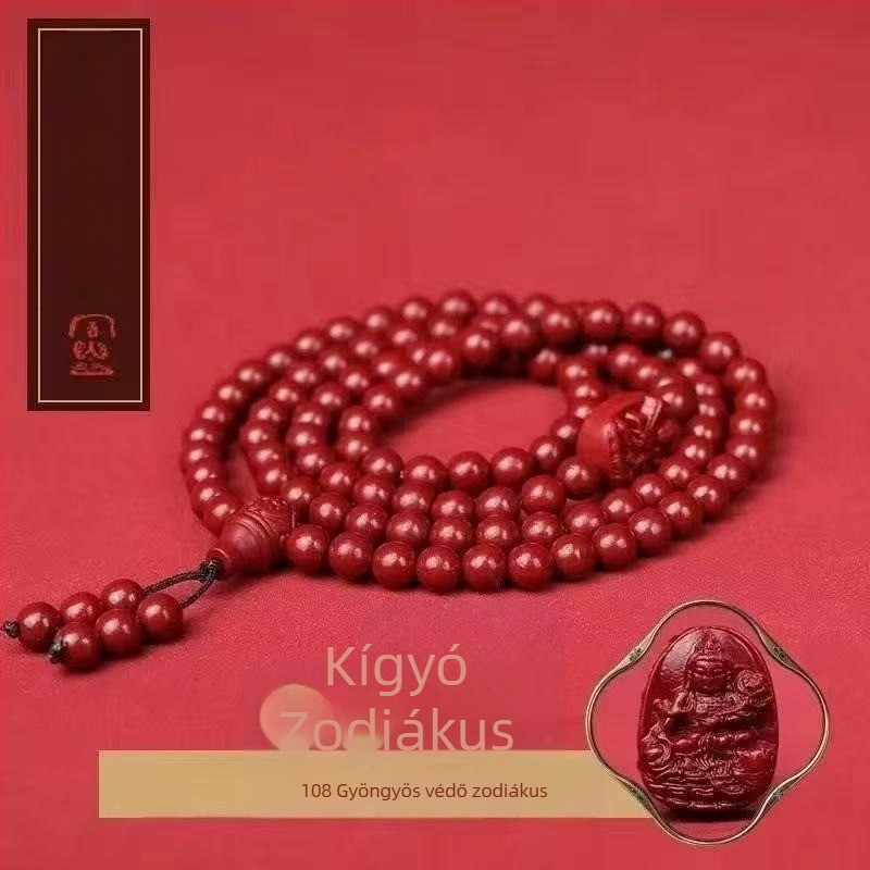 Cinnabar gravírozott karkötő – uniszex, eredeti dizájn, állatöv motívum