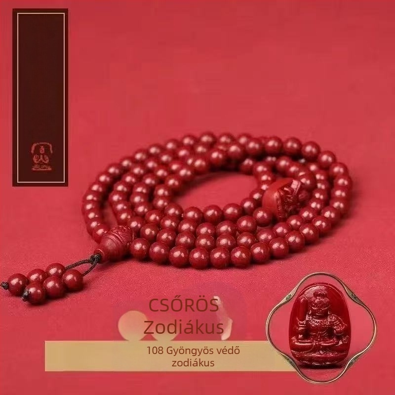 Cinnabar gravírozott karkötő – uniszex, eredeti dizájn, állatöv motívum