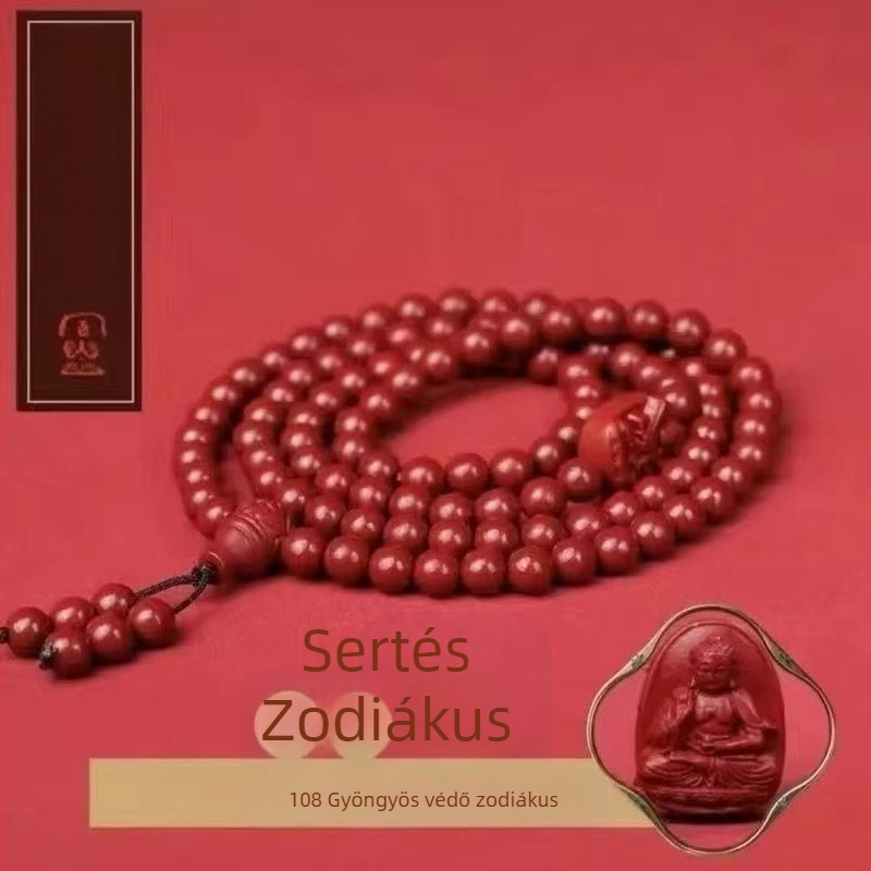 Cinnabar gravírozott karkötő – uniszex, eredeti dizájn, állatöv motívum