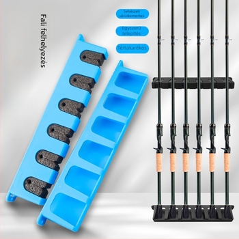 Horgászbotok tároló állvány – falra szerelhető, kijelző és rendező