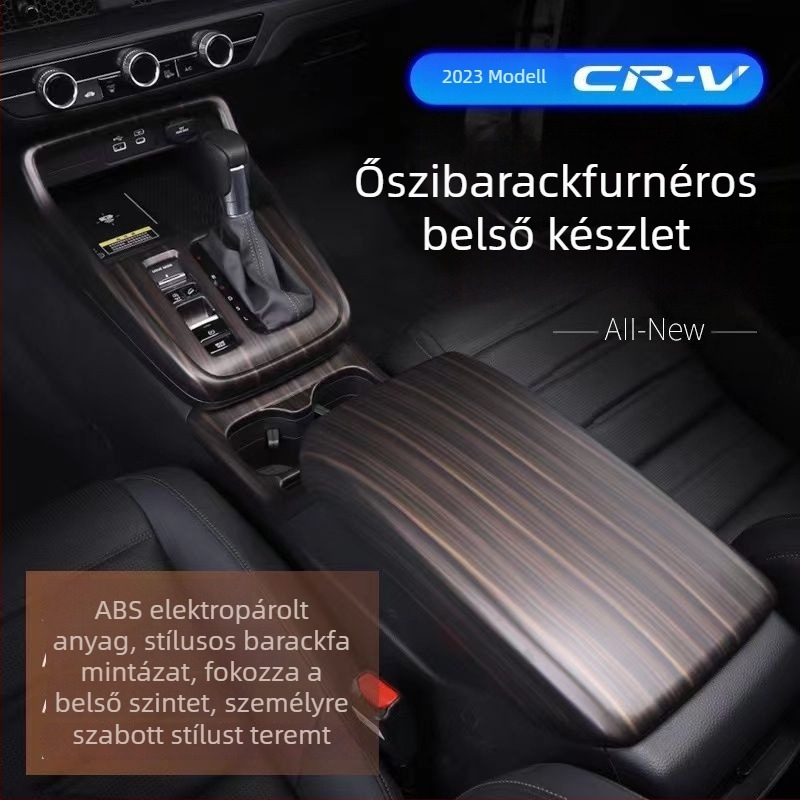 Honda CR-V 23 központi konzol keret, belső üvegemelő panel, szellőző, műanyag kivitel, fa textúra