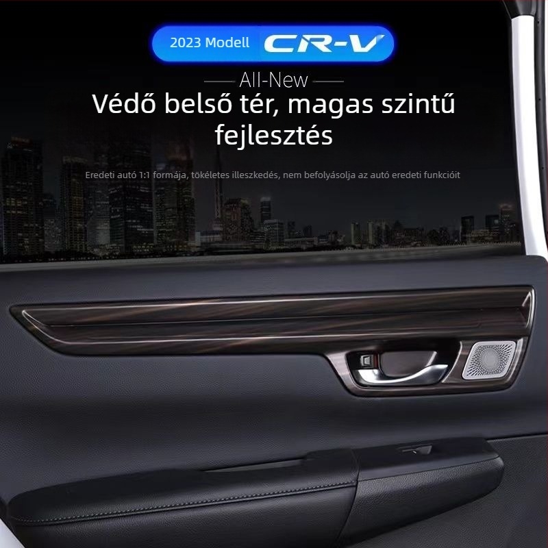 Honda CR-V 23 központi konzol keret, belső üvegemelő panel, szellőző, műanyag kivitel, fa textúra