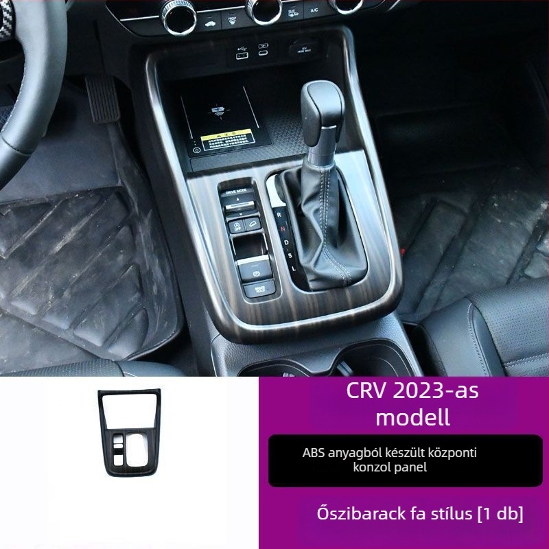 Honda CR-V 23 központi konzol keret, belső üvegemelő panel, szellőző, műanyag kivitel, fa textúra