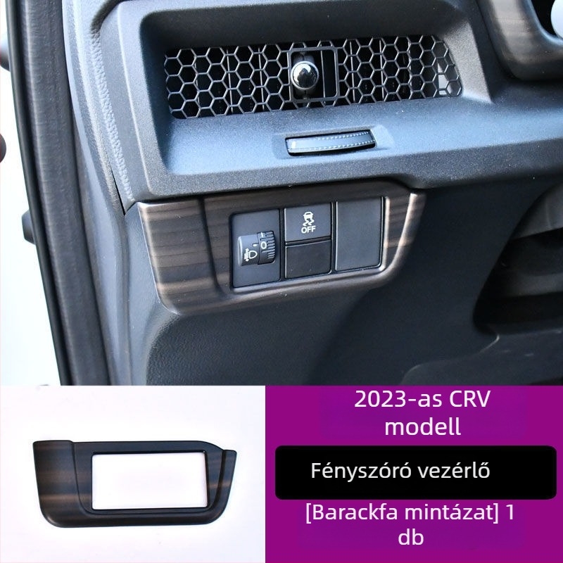 Honda CR-V 23 központi konzol keret, belső üvegemelő panel, szellőző, műanyag kivitel, fa textúra
