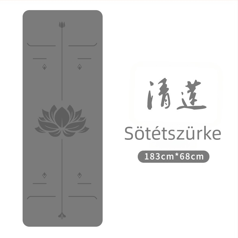 PU természetes gumiból készült jóga matrac, csúszásmentes, 5 mm vastagság, 2,9 kg tömeg, integrált irányító vonallal.