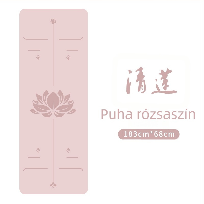 PU természetes gumiból készült jóga matrac, csúszásmentes, 5 mm vastagság, 2,9 kg tömeg, integrált irányító vonallal.
