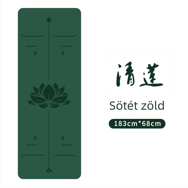 PU természetes gumiból készült jóga matrac, csúszásmentes, 5 mm vastagság, 2,9 kg tömeg, integrált irányító vonallal.