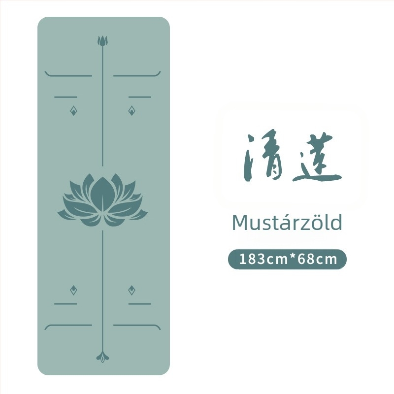 PU természetes gumiból készült jóga matrac, csúszásmentes, 5 mm vastagság, 2,9 kg tömeg, integrált irányító vonallal.