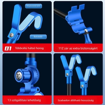 Mengda univerzális fémből készült horgászbot tartó, S-típusú, csúszásmentes, alumínium ötvözet