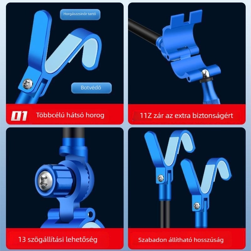 Mengda univerzális fémből készült horgászbot tartó, S-típusú, csúszásmentes, alumínium ötvözet