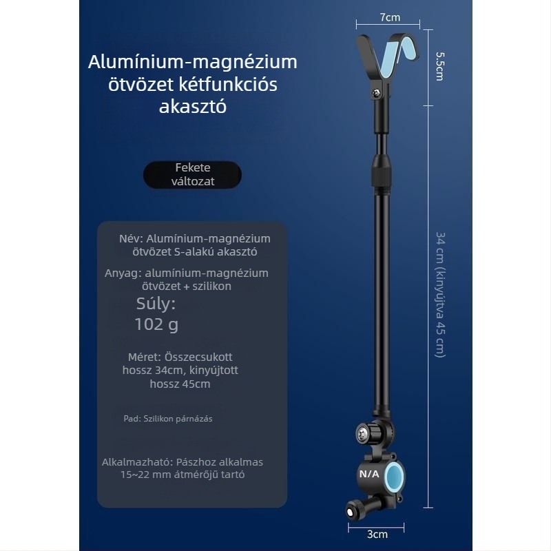 Mengda univerzális fémből készült horgászbot tartó, S-típusú, csúszásmentes, alumínium ötvözet