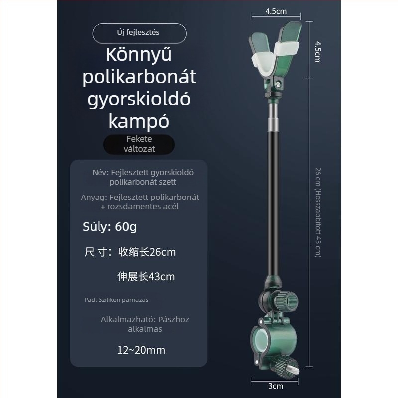 Mengda univerzális fémből készült horgászbot tartó, S-típusú, csúszásmentes, alumínium ötvözet