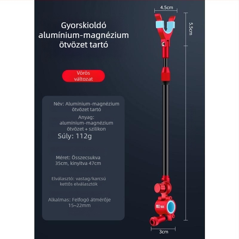 Mengda univerzális fémből készült horgászbot tartó, S-típusú, csúszásmentes, alumínium ötvözet