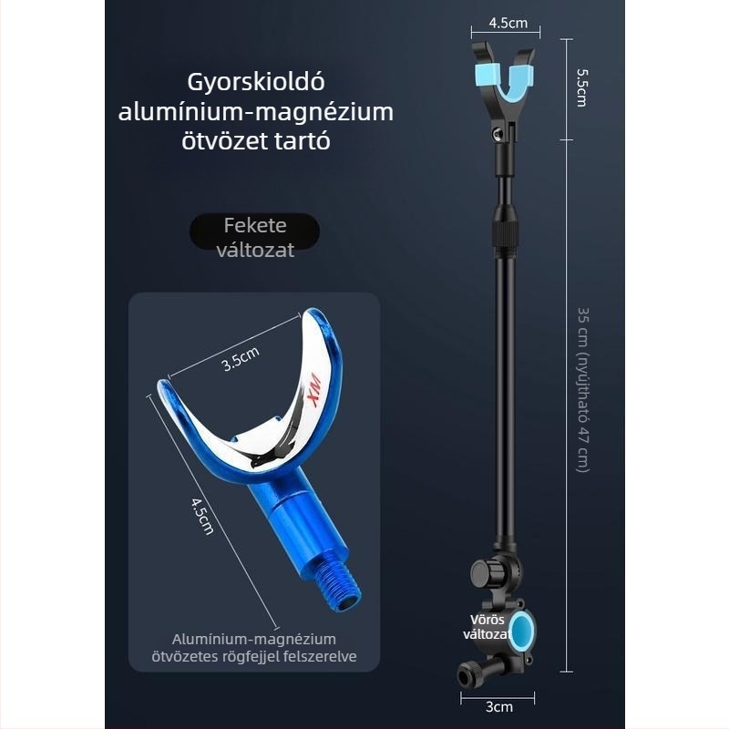 Mengda univerzális fémből készült horgászbot tartó, S-típusú, csúszásmentes, alumínium ötvözet