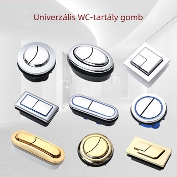 Dupla WC-öblítő kapcsoló, univerzális illeszkedés kerek vagy téglalap alakú tartályokhoz, CUPC tanúsított, Powerful Merchant márka, telepítési szolgáltatás elérhető.
