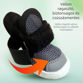 Kutyacipő - légáteresztő hálós felső rész, megerősített csúszásmentes talp, kopásálló poliészter