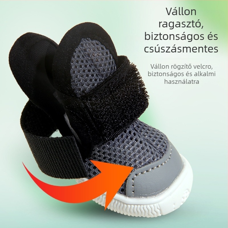 Kutyacipő - légáteresztő hálós felső rész, megerősített csúszásmentes talp, kopásálló poliészter