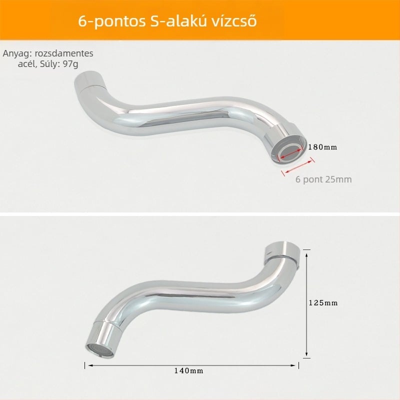 Konyhai zuhanycsaptelep háromutas elosztóval, 1–2 csatlakozás, 6°-os forgó vízcsövek, teljes réz szelepkivitel, elektroplakált felület