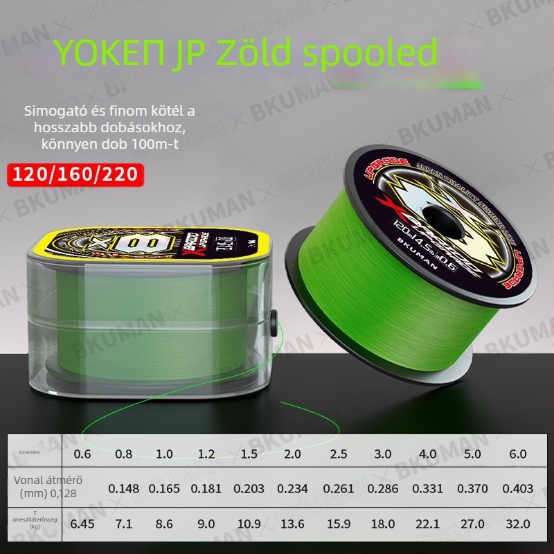 BKUMAN Fő vonal, PE halászati zsinór, szakítószilárdság 3–33 kg, dobozonként 100 darab