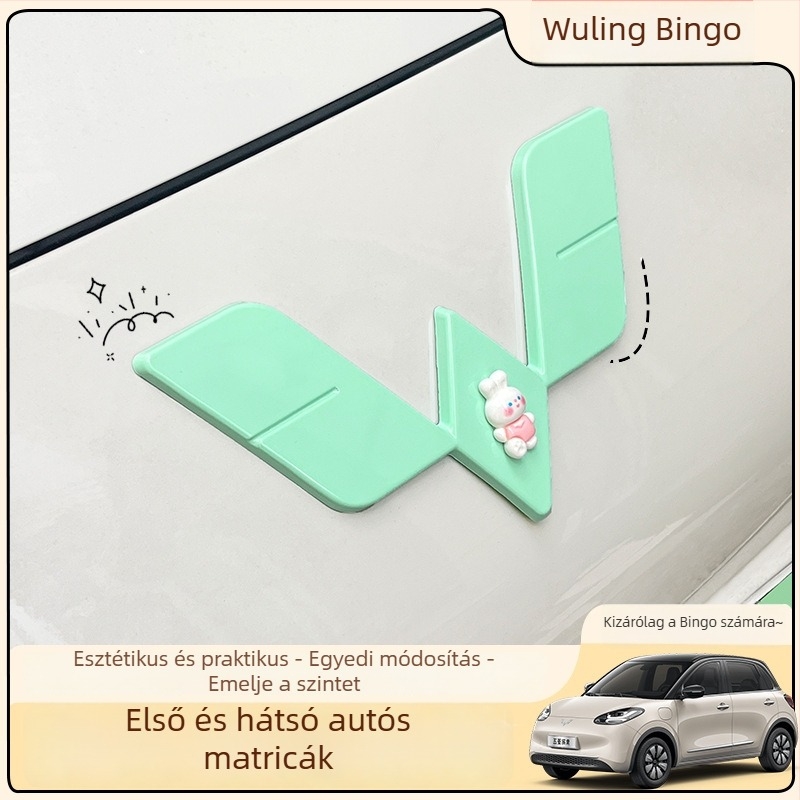 Wuling Bingo elő- és hátsó logó dekoráló matrica készlet, ABS anyag