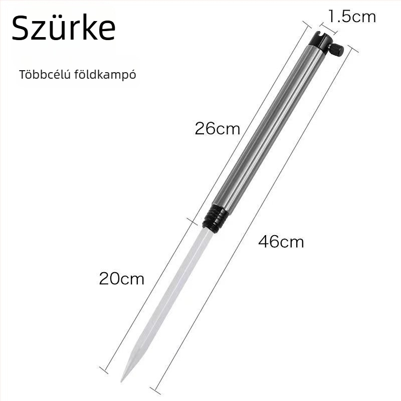 Huiyu Barn Hordozható horgász eszköz alumínium ötvözetből, etetőtálcával és földbe szúrható botállvánnyal