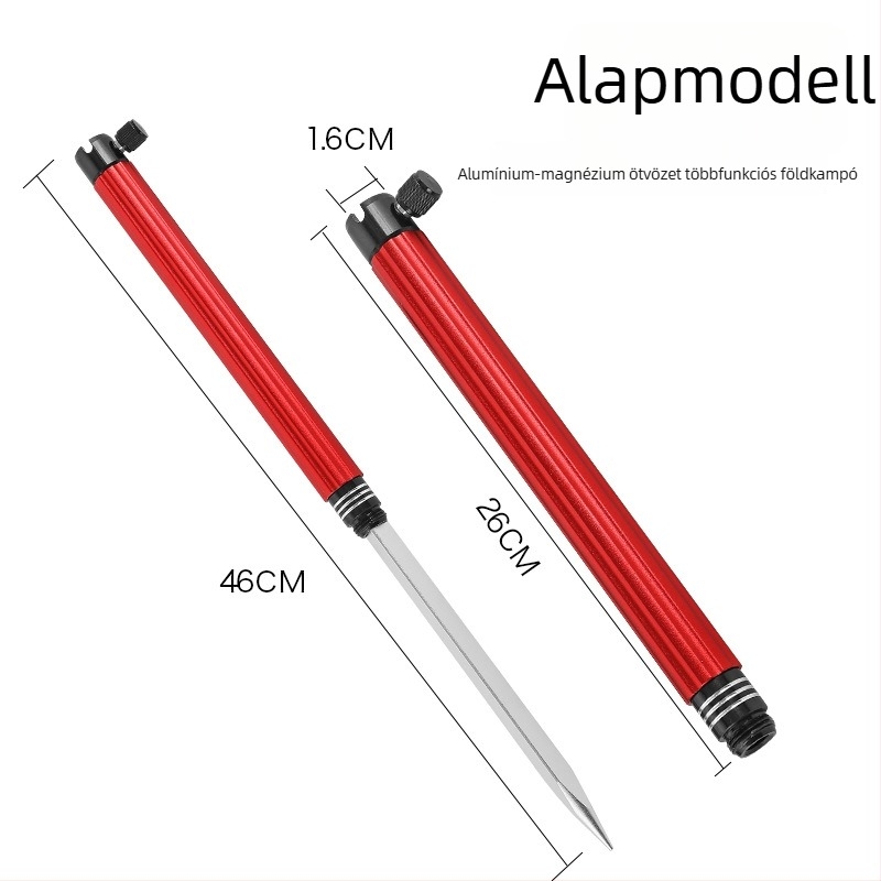 Huiyu Barn Hordozható horgász eszköz alumínium ötvözetből, etetőtálcával és földbe szúrható botállvánnyal