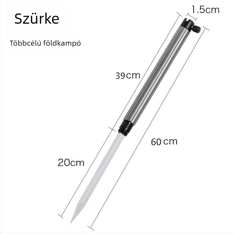 Huiyu Barn Hordozható horgász eszköz alumínium ötvözetből, etetőtálcával és földbe szúrható botállvánnyal