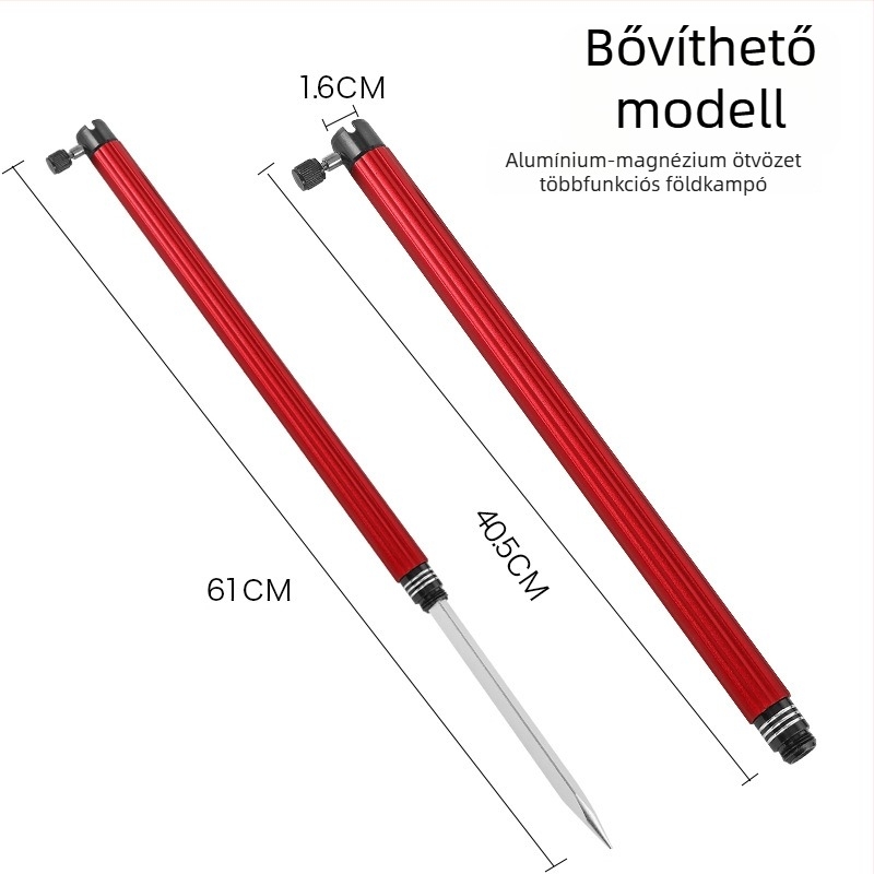 Huiyu Barn Hordozható horgász eszköz alumínium ötvözetből, etetőtálcával és földbe szúrható botállvánnyal