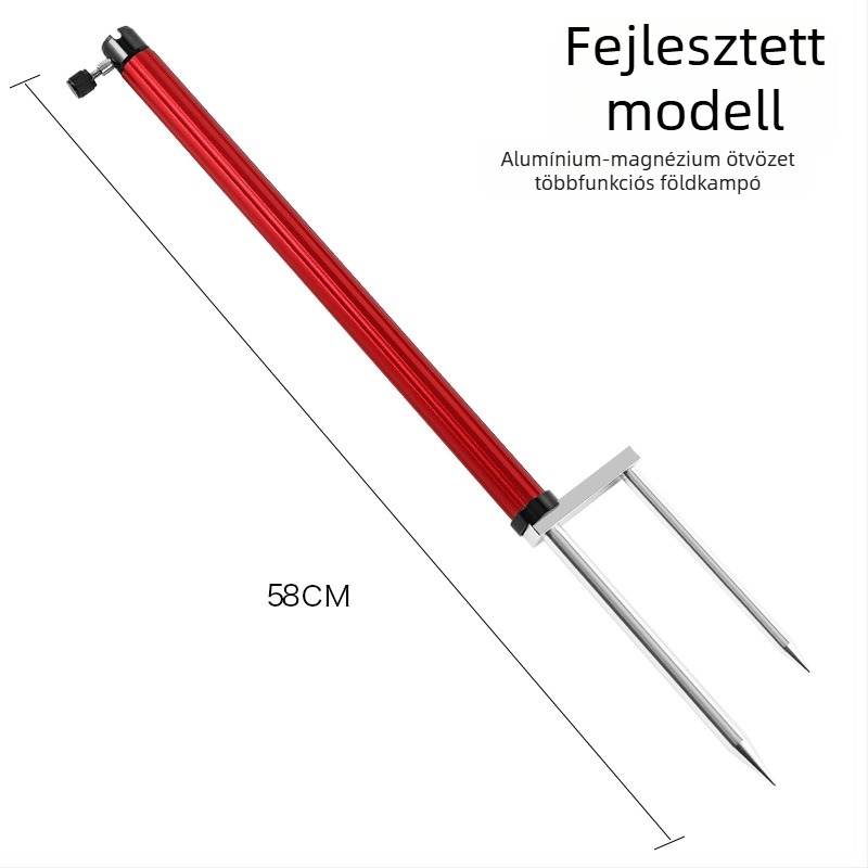 Huiyu Barn Hordozható horgász eszköz alumínium ötvözetből, etetőtálcával és földbe szúrható botállvánnyal