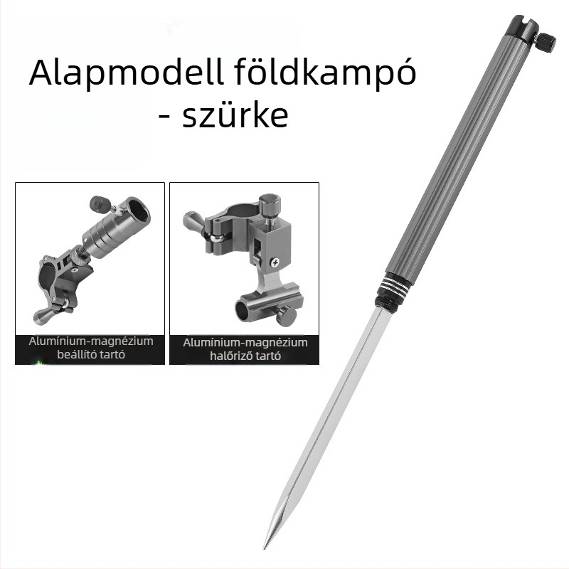 Huiyu Barn Hordozható horgász eszköz alumínium ötvözetből, etetőtálcával és földbe szúrható botállvánnyal