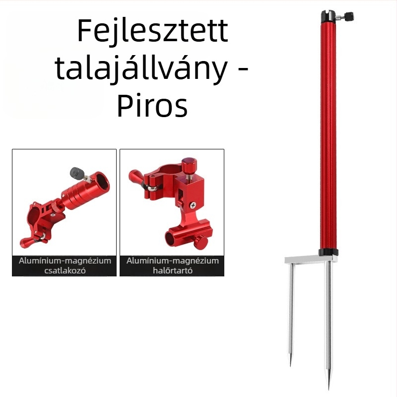 Huiyu Barn Hordozható horgász eszköz alumínium ötvözetből, etetőtálcával és földbe szúrható botállvánnyal