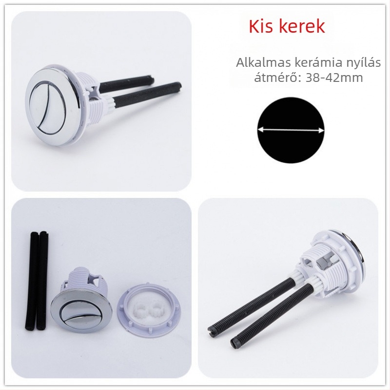 Dupla öblítésű WC-gomb kerek régi tartályhoz, univerzális cserealkatrész, telepítés elérhető, új kínai stílus