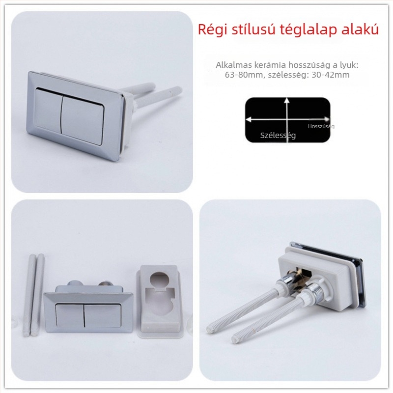 Dupla öblítésű WC-gomb kerek régi tartályhoz, univerzális cserealkatrész, telepítés elérhető, új kínai stílus