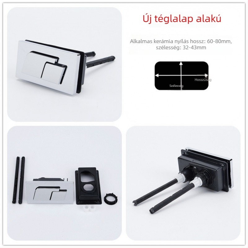 Dupla öblítésű WC-gomb kerek régi tartályhoz, univerzális cserealkatrész, telepítés elérhető, új kínai stílus