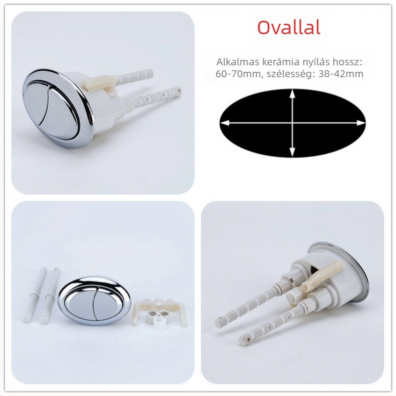 Dupla öblítésű WC-gomb kerek régi tartályhoz, univerzális cserealkatrész, telepítés elérhető, új kínai stílus